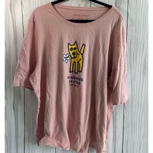 Life is Good XXXL Short Sleeve Pink Kindness is Free T shirt